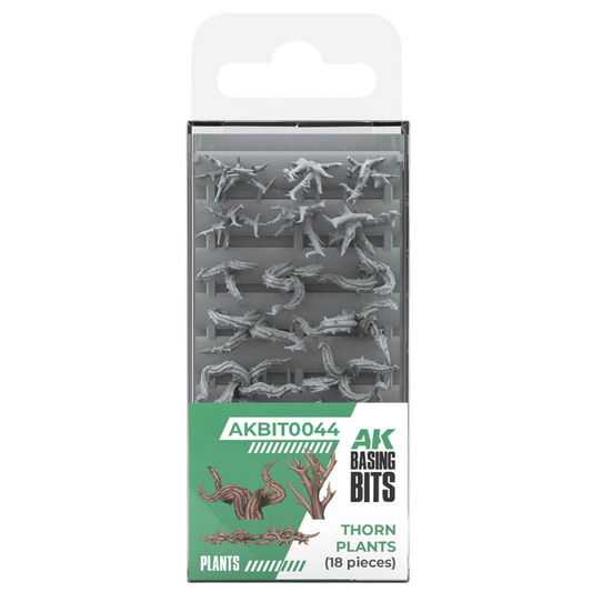 AK Interactive Basing Bits Thorn Plants set with 18 detailed 3D-printed resin pieces for miniature bases and terrain