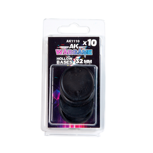 AK Interactive Wargame Plastic Bases 32mm Hollow Miniature Bases for Custom Terrain and Wargaming Models