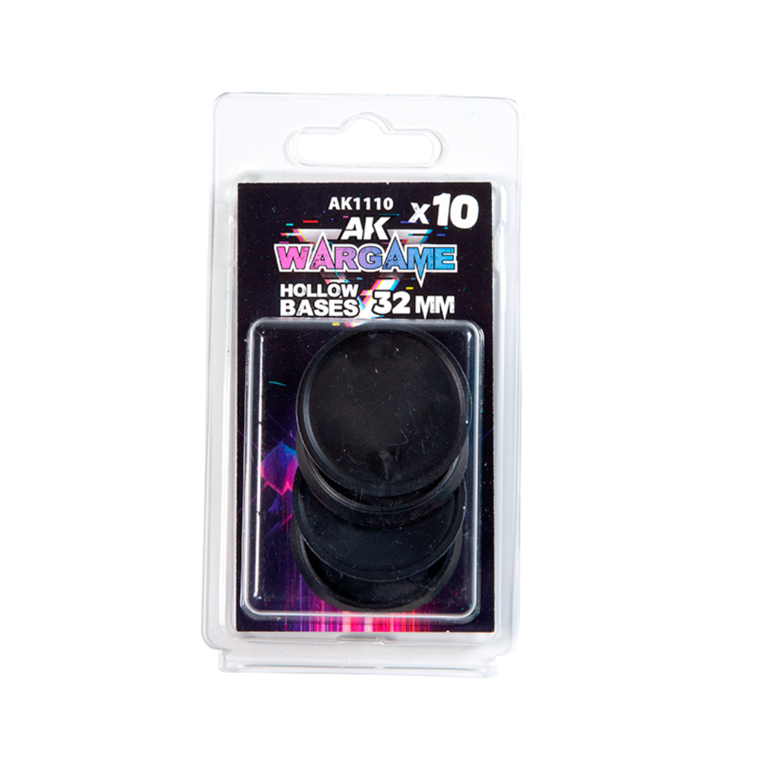 AK Interactive Wargame Plastic Bases 32mm Hollow Miniature Bases for Custom Terrain and Wargaming Models