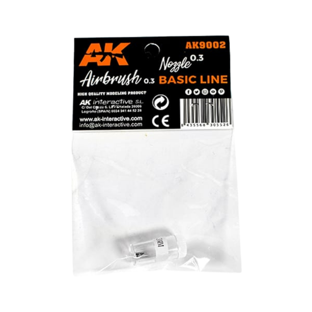 AK Interactive airbrush nozzle 0.3mm replacement part for Basic Line airbrush precision painting