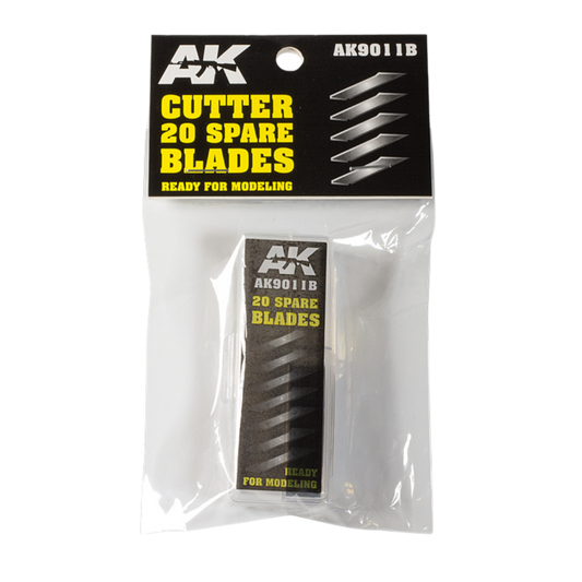 AK Interactive cutter spare blades 20 pack precision hobby knife replacement blades