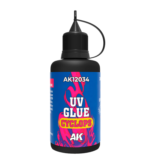 AK Interactive Cyclops UV Glue 30ml clear UV curing adhesive for miniatures model kits and hobby projects