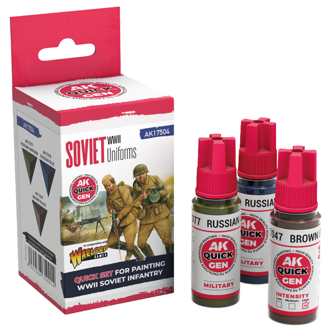 AK Interactive Quick Gen Soviet Uniforms acrylic paint set with historically accurate pre-mixed colours


