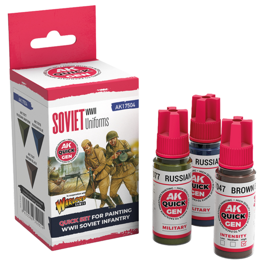 AK Interactive Quick Gen Soviet Uniforms acrylic paint set with historically accurate pre-mixed colours

