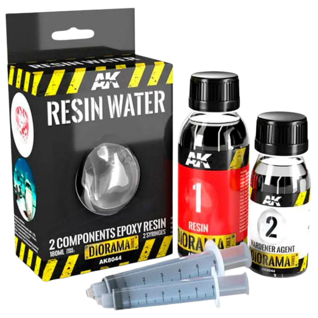 AK Interactive Resin Water two component clear resin for realistic water effects in dioramas terrain and models