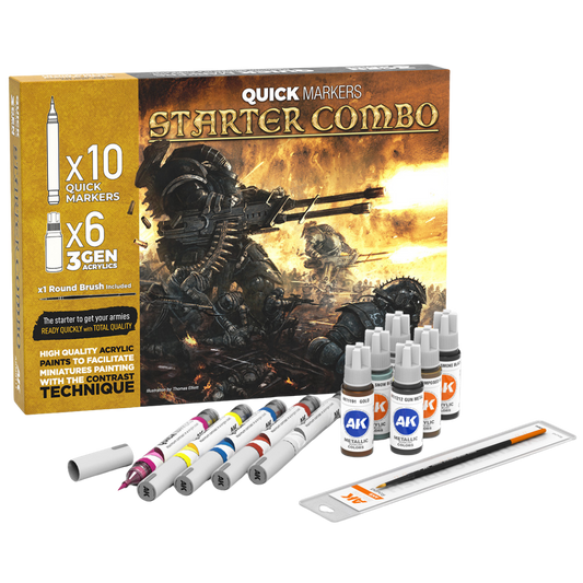 AK Interactive Starter Combo Quick Markers acrylic paint markers for model detailing