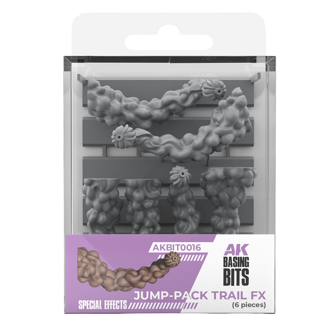 AK Interactive Jump-Pack Trail FX basing bits, 6 resin booster trail pieces for Warhammer 40K and sci-fi miniatures