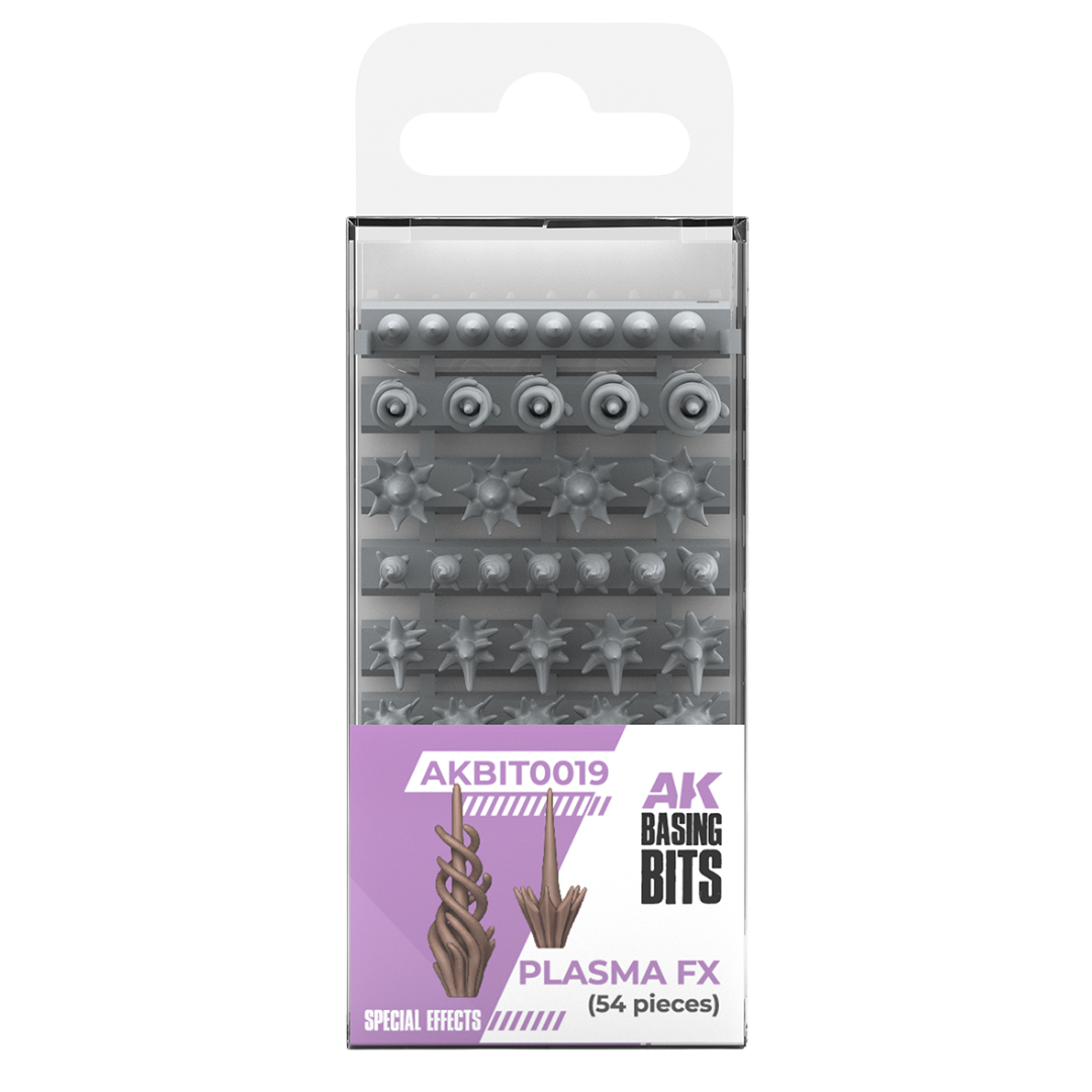AK Interactive Basing Bits Plasma FX resin set with energy and plasma burst effects for miniature bases and dioramas