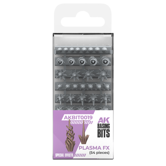 AK Interactive Basing Bits Plasma FX resin set with energy and plasma burst effects for miniature bases and dioramas
