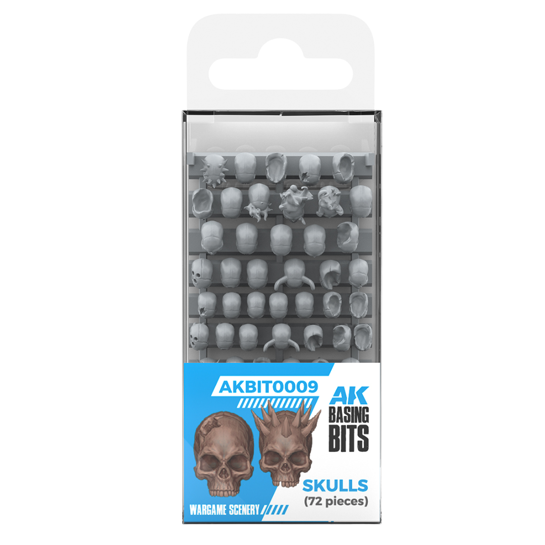AK Interactive Basing Bits Skulls resin set for miniature bases and dioramas, detailed skull accessories for tabletop models