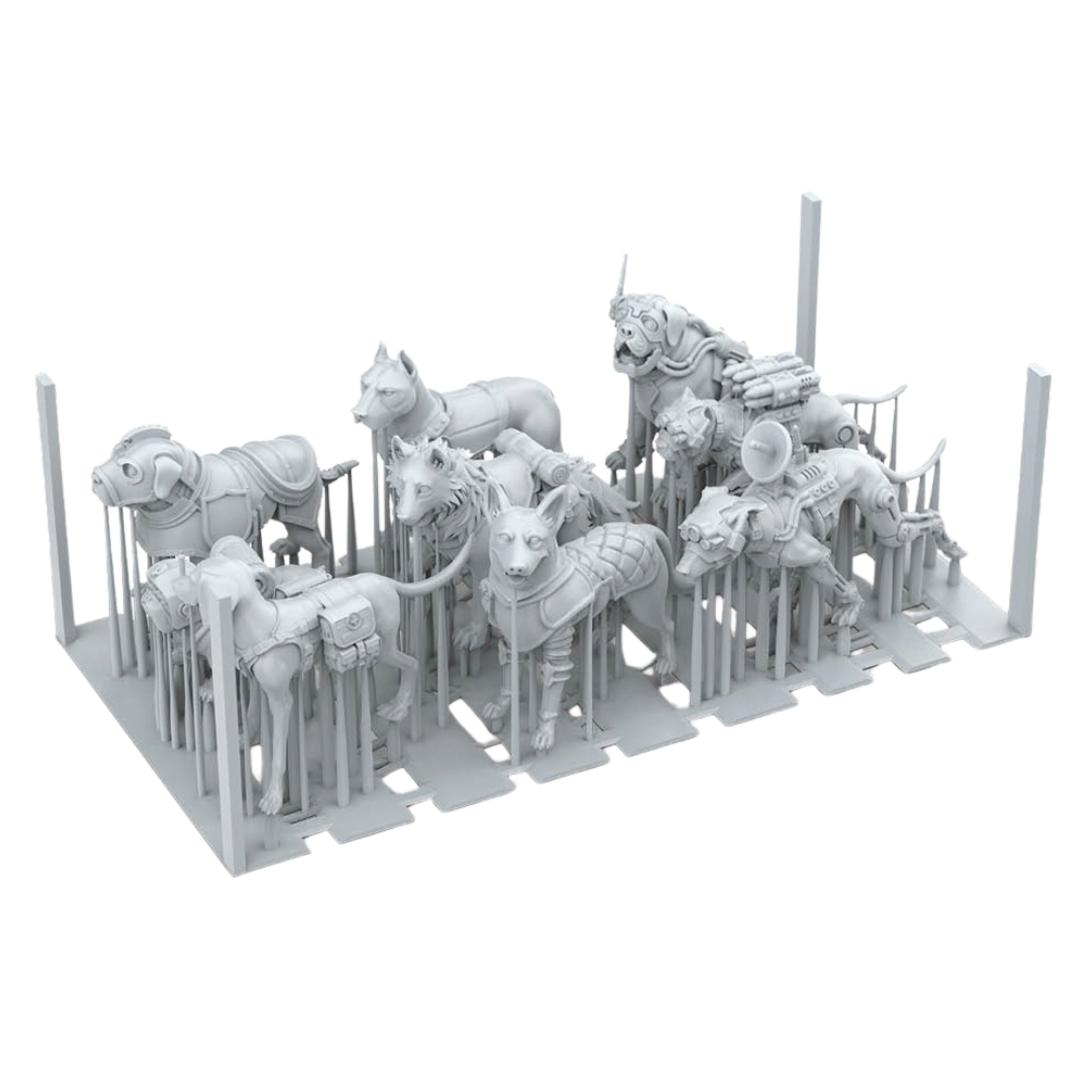AK Interactive War Dogs Basing Bits set with 9 detailed resin military dogs for miniature bases and dioramas
