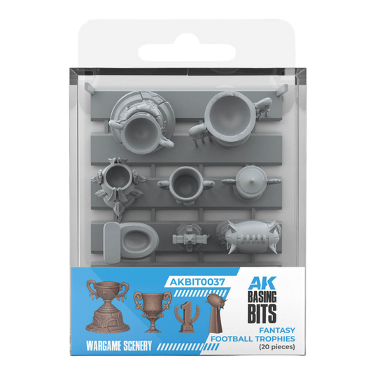 AK Interactive Fantasy Football Trophies set with 20 detailed 3D-printed resin basing pieces