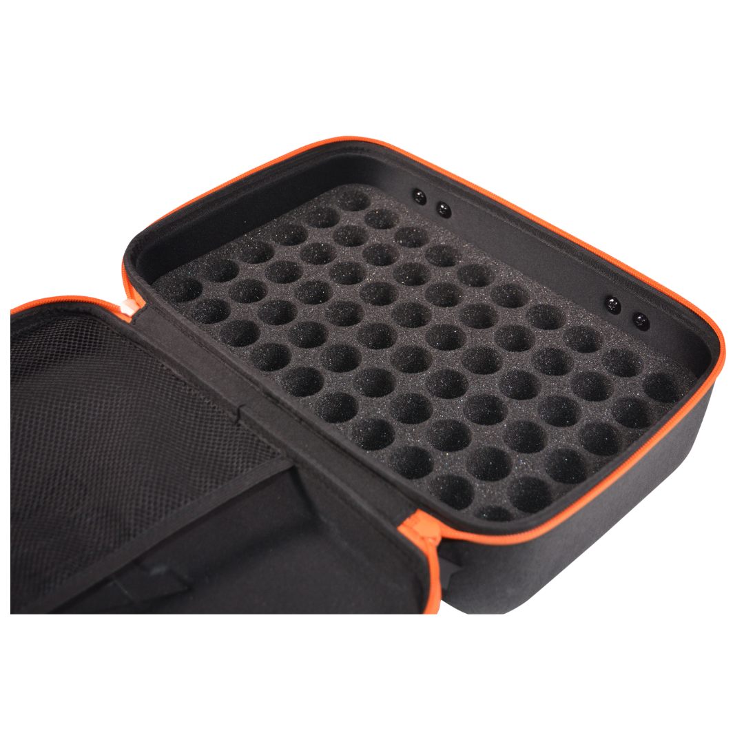 AK Interactive Special Transport Cloth Case with foam insert holding 60 hobby paint bottles for miniature and model painting storage