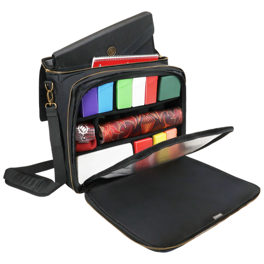 AP Enhance black trading card shoulder bag with adjustable dividers and shoulder strap