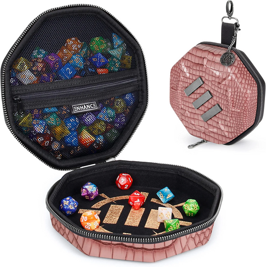AP Enhance Collector’s Edition Pink dice case with rolling tray and 150 dice storage