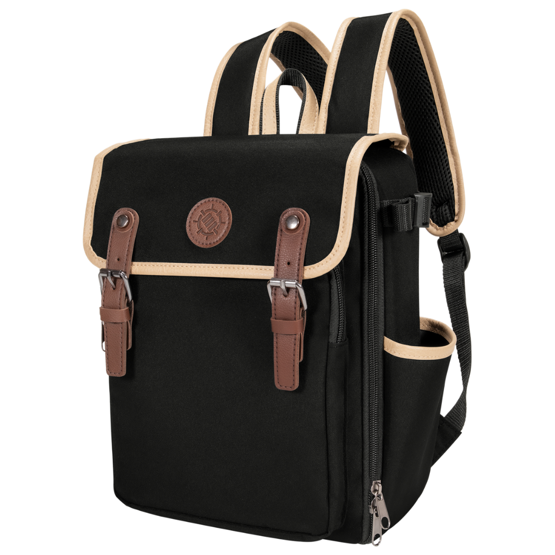 AP Enhance compact trading card backpack black with deck box storage playmat pocket and accessory compartments