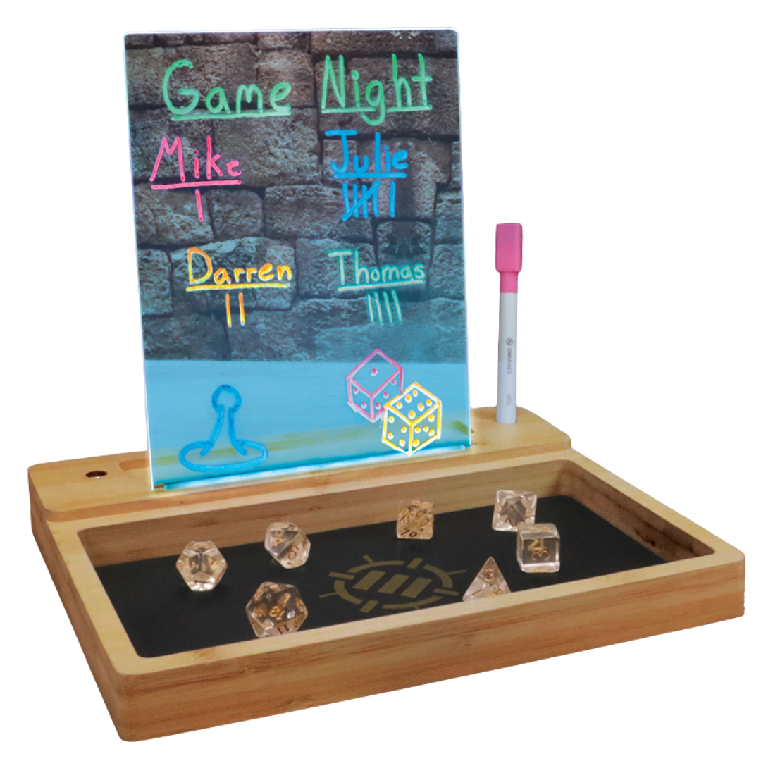 AP Enhance Tabletop LED Writing Board & Dice Tray Clear with LED illumination and clear acrylic tray
