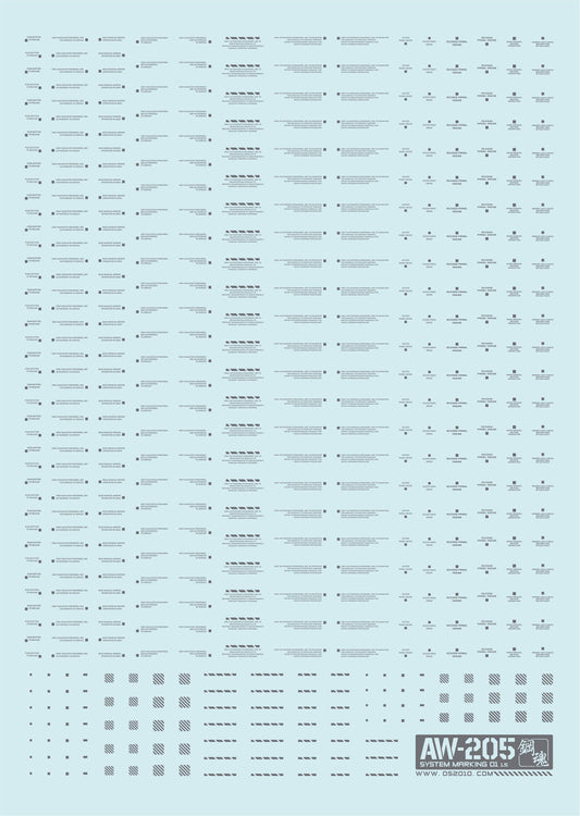 Madworks - Decals - Water slide Decals System markings (Dark grey) AW205