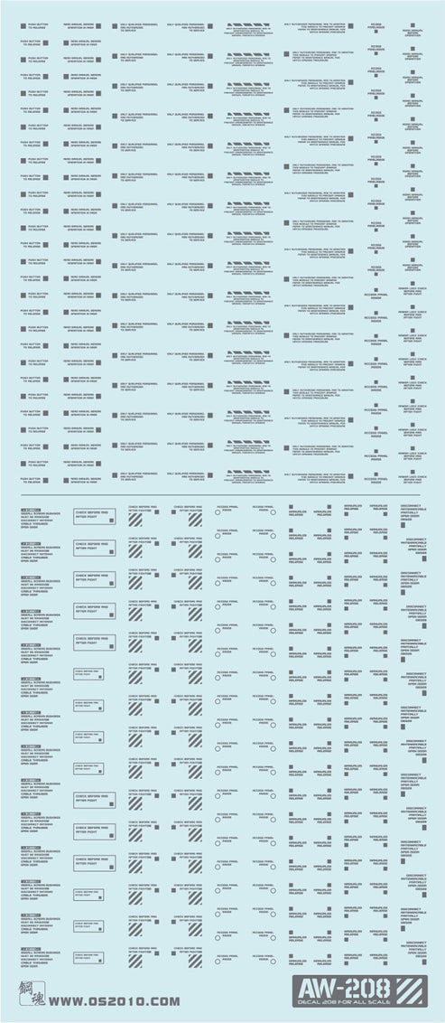 Madworks - Decals - Water Slide Decals System markings (Dark Grey) AW208