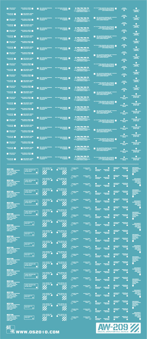 Madworks - Decals - Water slide Decals System markings (White) AW209