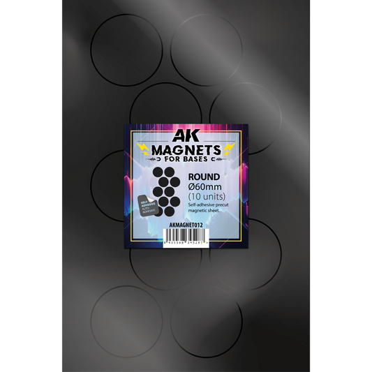 AK Interactive 60mm basing magnets 10 pack for large miniature storage transport and display systems