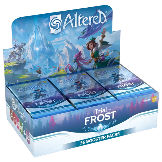 Altered TCG Trial by Frost Booster Box - 36-pack card set featuring heroes, rares, and unique cards. Explore the icy trials of Cais Adarra in this epic TCG expansion.