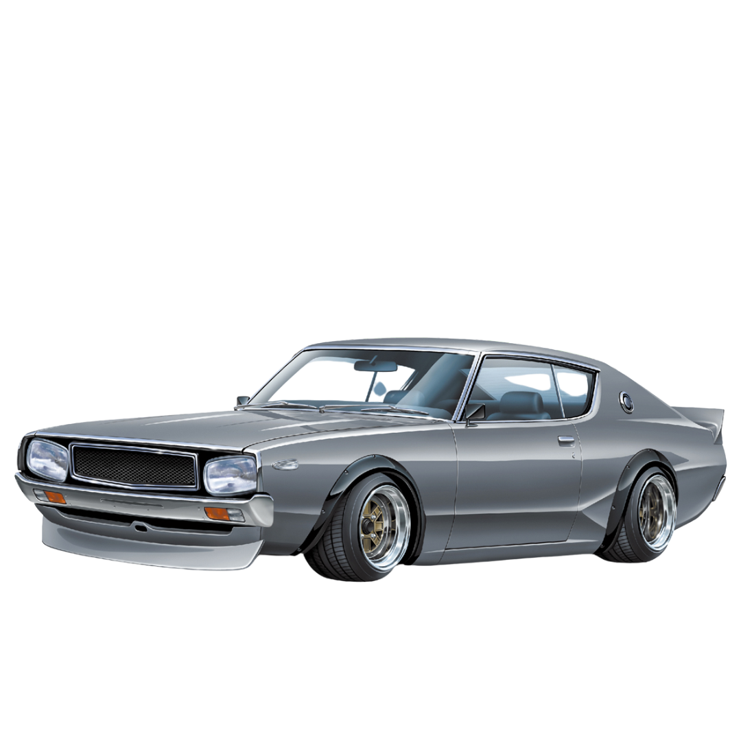 Unleash the aggressive stance of a JDM legend with the Aoshima 1/24 Nissan Skyline H/T 2000GT-X Wide Body model kit! This highly detailed kit brings the iconic hardtop coupe to life with a widened body, flared fenders, and an aerodynamic presence that commands attention. Featuring precision-molded parts, an authentic interior, and realistic chassis detailing, this kit is perfect for collectors and model enthusiasts looking to build a piece of Japanese automotive history. Elevate your collection with this st