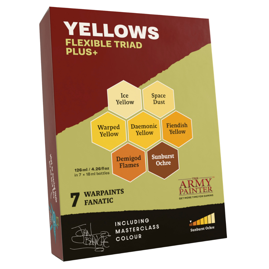 Army Painter Fanatic Flexible Triad Plus+ Yellow Warpaints acrylic miniature paint set