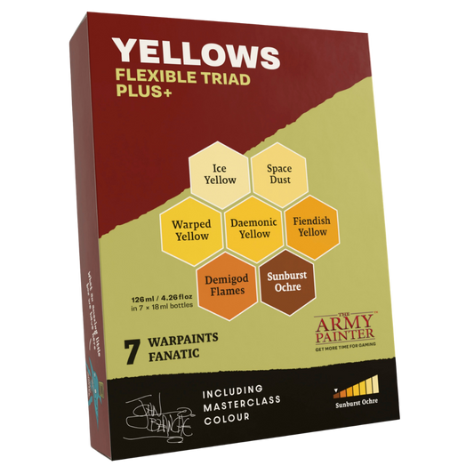 Army Painter Fanatic Flexible Triad Plus+ Yellow Warpaints acrylic miniature paint set