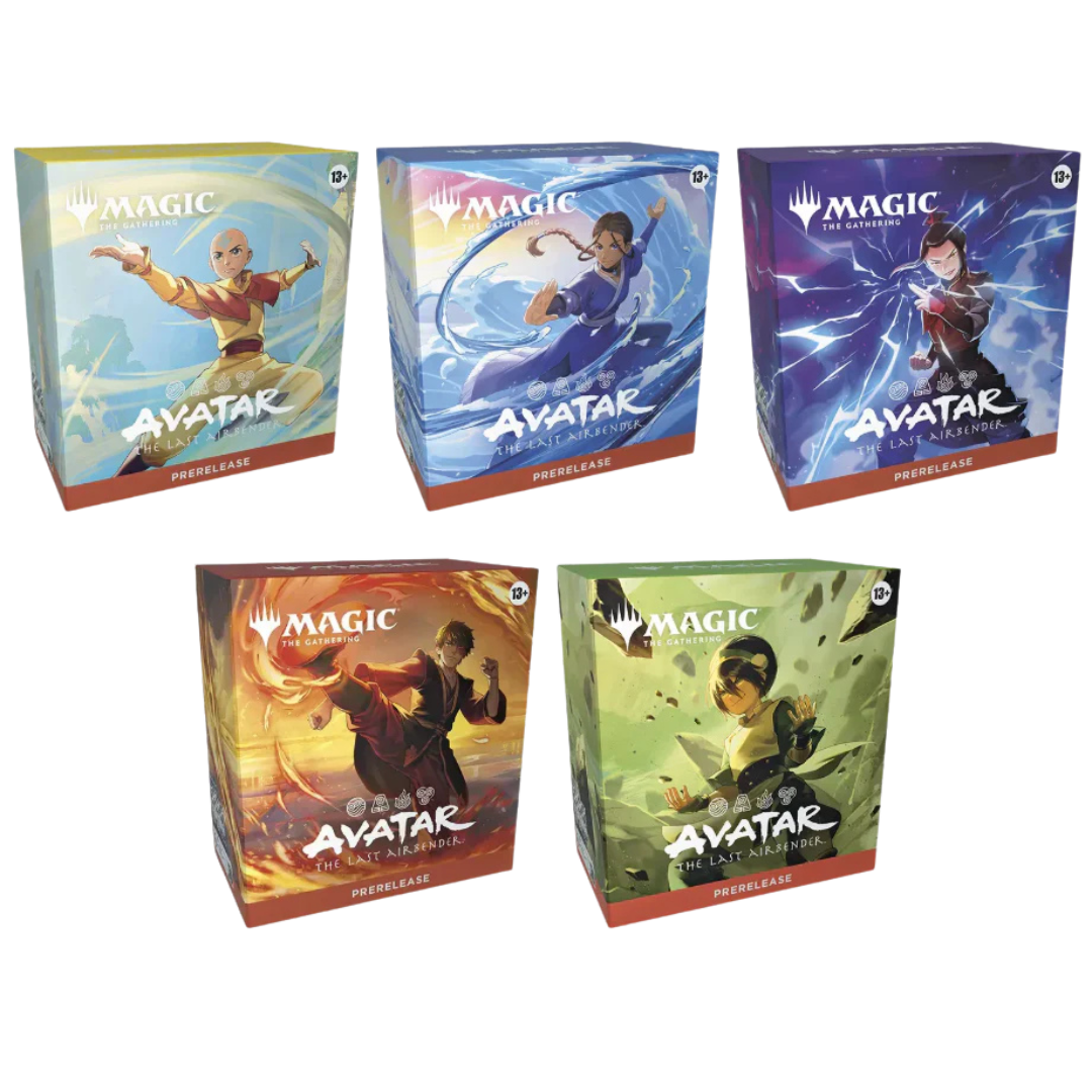 Avatar Magic the Gathering Prerelease Kit Options Aang Katara Azula Zuko Toph