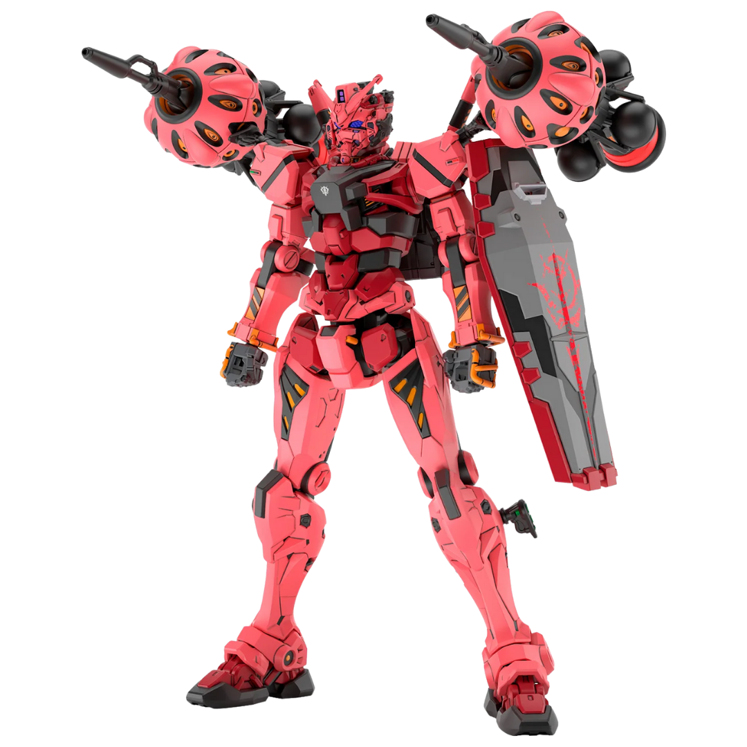 Bandai HG 1/144 Red Gundam model kit with Bits, Gundam Hammer, shield