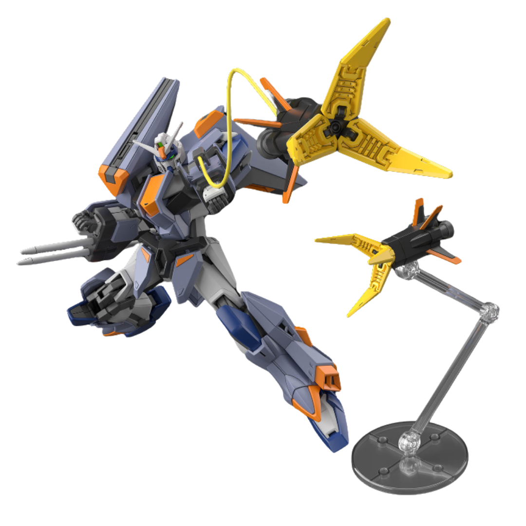 Bandai HG Duel Blitz Gundam model kit from Gundam SEED Freedom, featuring Beam Rifle, Blitz Shield, Twin Beam Sabers, and dynamic articulation