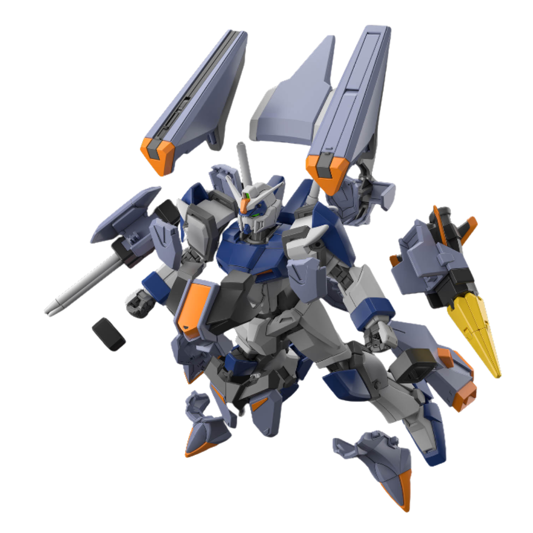 Bandai HG Duel Blitz Gundam model kit from Gundam SEED Freedom, featuring Beam Rifle, Blitz Shield, Twin Beam Sabers, and dynamic articulation