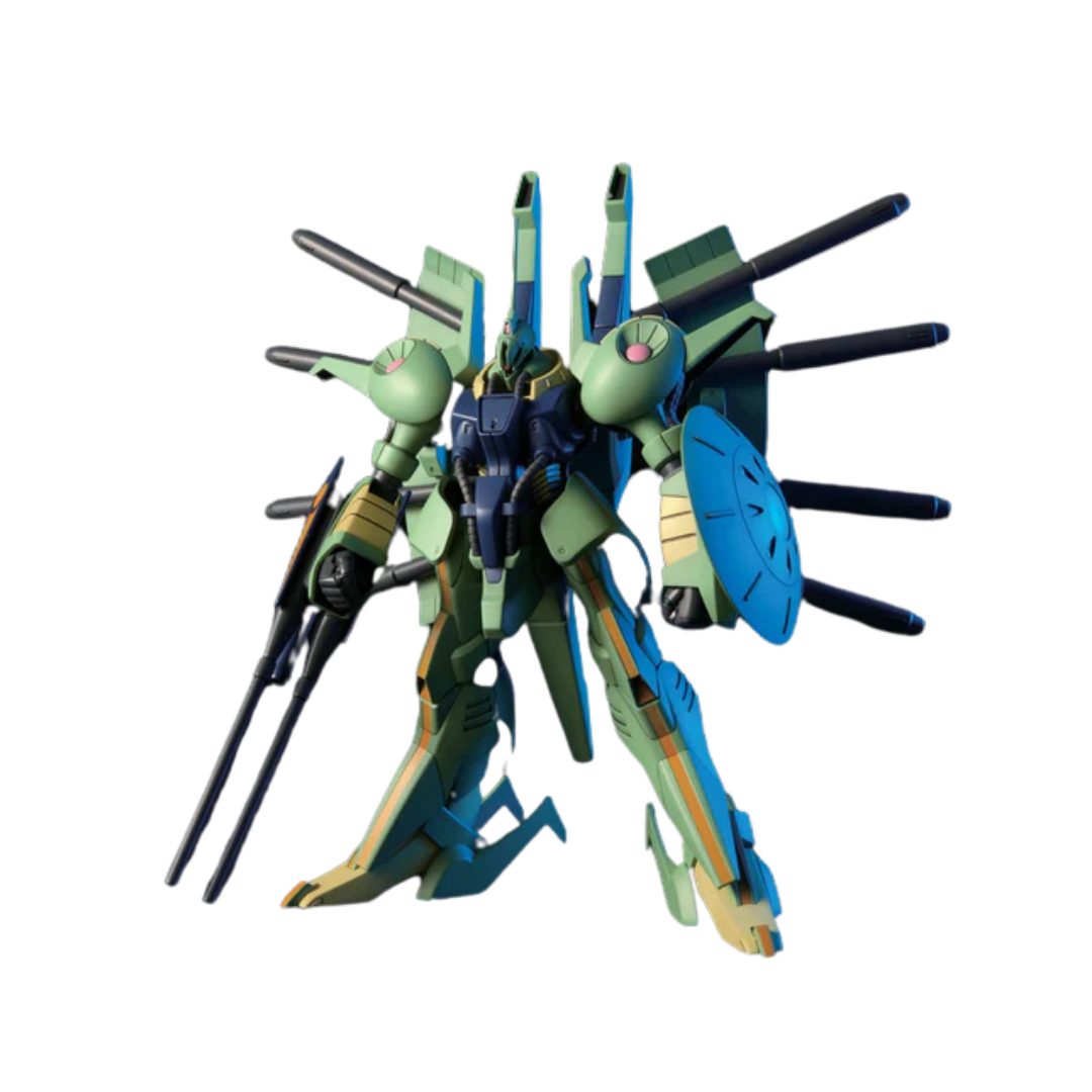 Bandai HG PMX-001 Palace Athene model kit from Mobile Suit Zeta Gundam, featuring vibrant colors, beam cannon, and dynamic articulation in 1/144 scale.