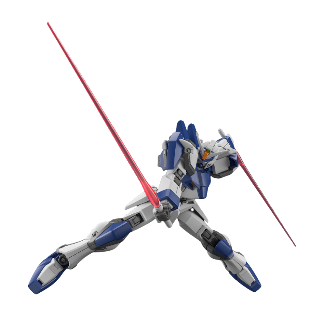 Bandai HG Duel Blitz Gundam model kit from Gundam SEED Freedom, featuring Beam Rifle, Blitz Shield, Twin Beam Sabers, and dynamic articulation