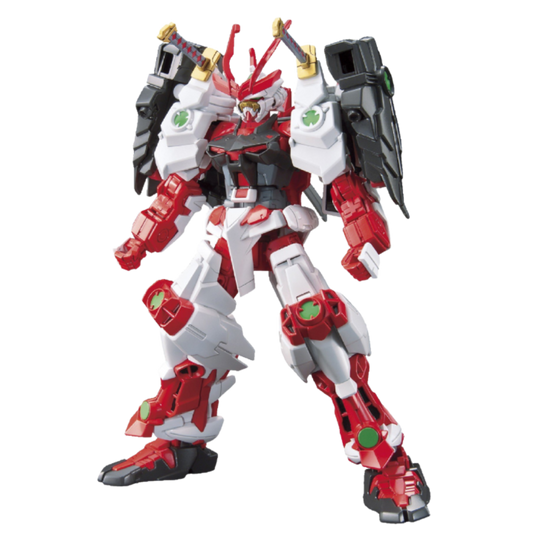 Bandai HG Sengoku Astray Gundam model kit from Gundam Build Fighters, featuring samurai-inspired design, katana, and dynamic articulation.
