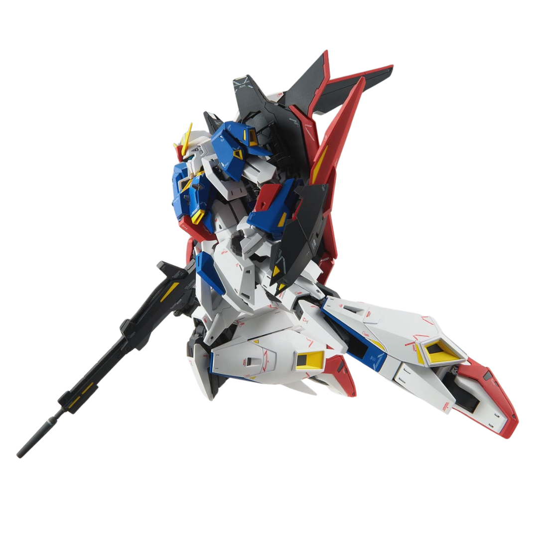 Bandai MG Zeta Gundam Ver. Ka model kit featuring transformable Wave Rider mode, articulated frame, and signature beam rifle from Mobile Suit Zeta Gundam.