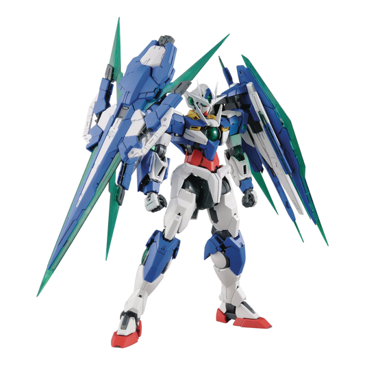 Bandai MG 00 QAN(T) Full Saber from Gundam 00V with detailed inner frame, articulated components, and massive weapons for ultimate Gunpla builds.