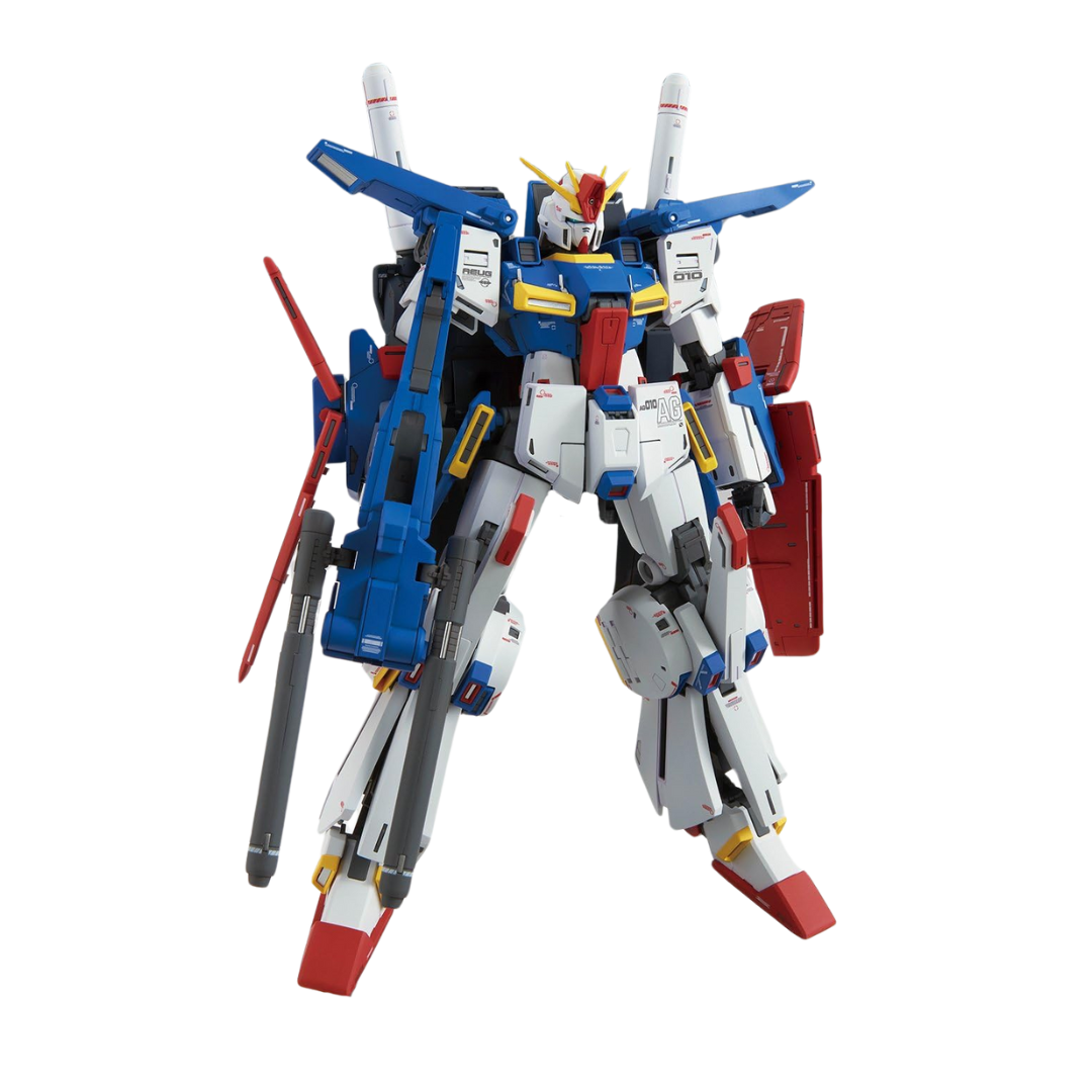 Bandai MG ZZ Gundam Ver. Ka model kit with full transformation, articulated frame, and powerful weapons from Mobile Suit Gundam ZZ.
