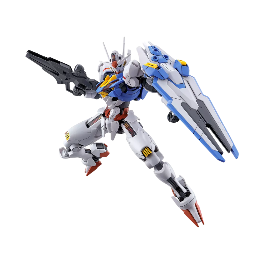 Bandai HG Gundam Aerial model kit from Mobile Suit Gundam The Witch from Mercury, highly detailed with articulation, weapons, and dynamic poseability.