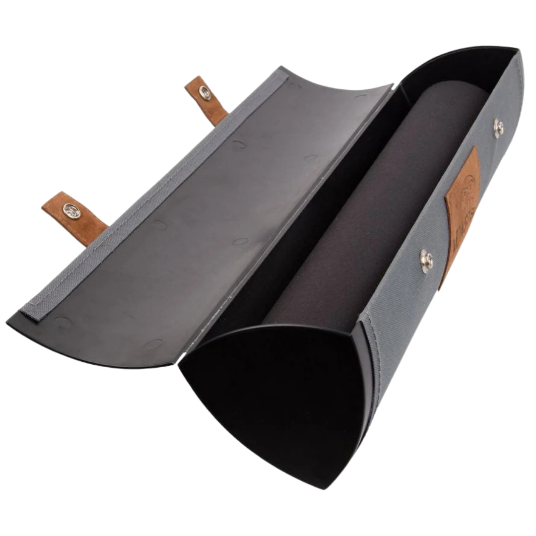 Canvas case with leather accents