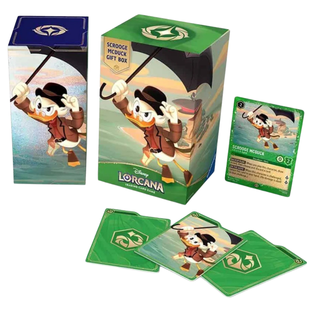 Disney Lorcana Scrooge McDuck Gift Box with Glimmer foil promo