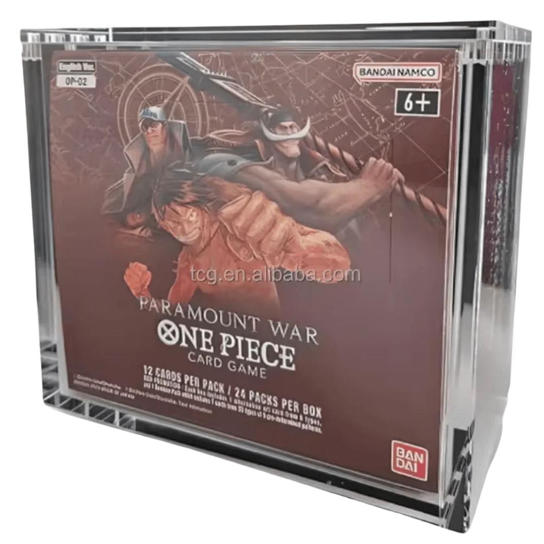 Evoretro large acrylic protector for One Piece TCG OP-01 and OP-02 English booster boxes