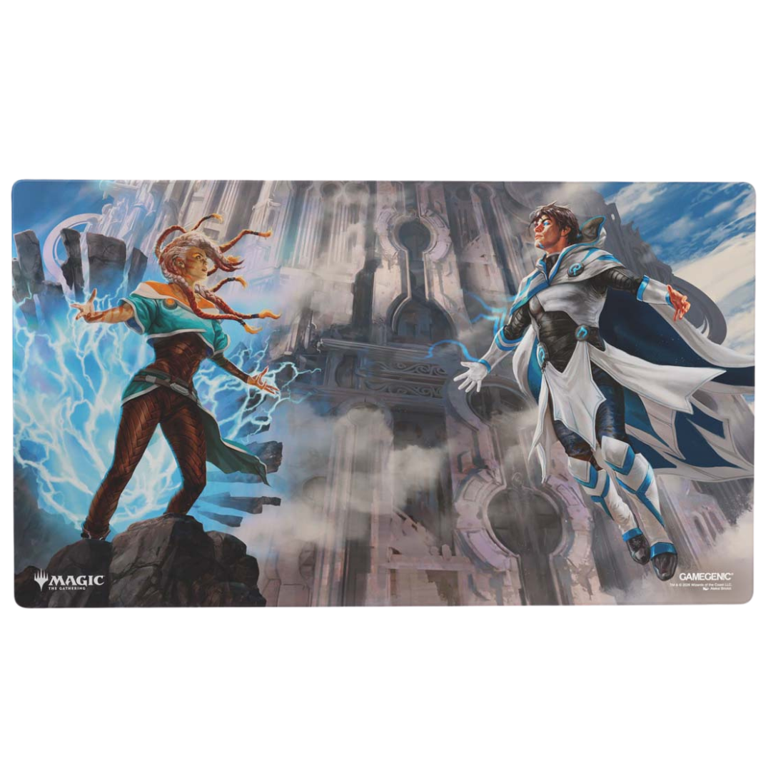 Gamegenic MTG Reality Fracture Tam Beleren and Jace Building Reality shiny treatment playmat