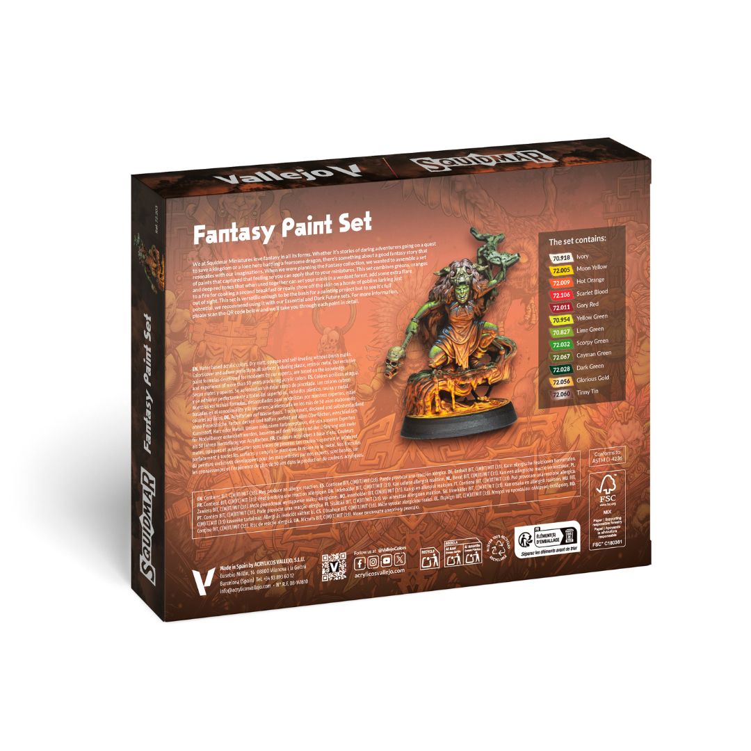 Vallejo - Squidmar Miniatures - Fantasy Paint Set (PRE-ORDER FOR 2024/11/15)