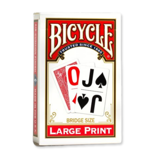 Bicycle Playing Cards - Bridge Size - LARGE Print (Red)