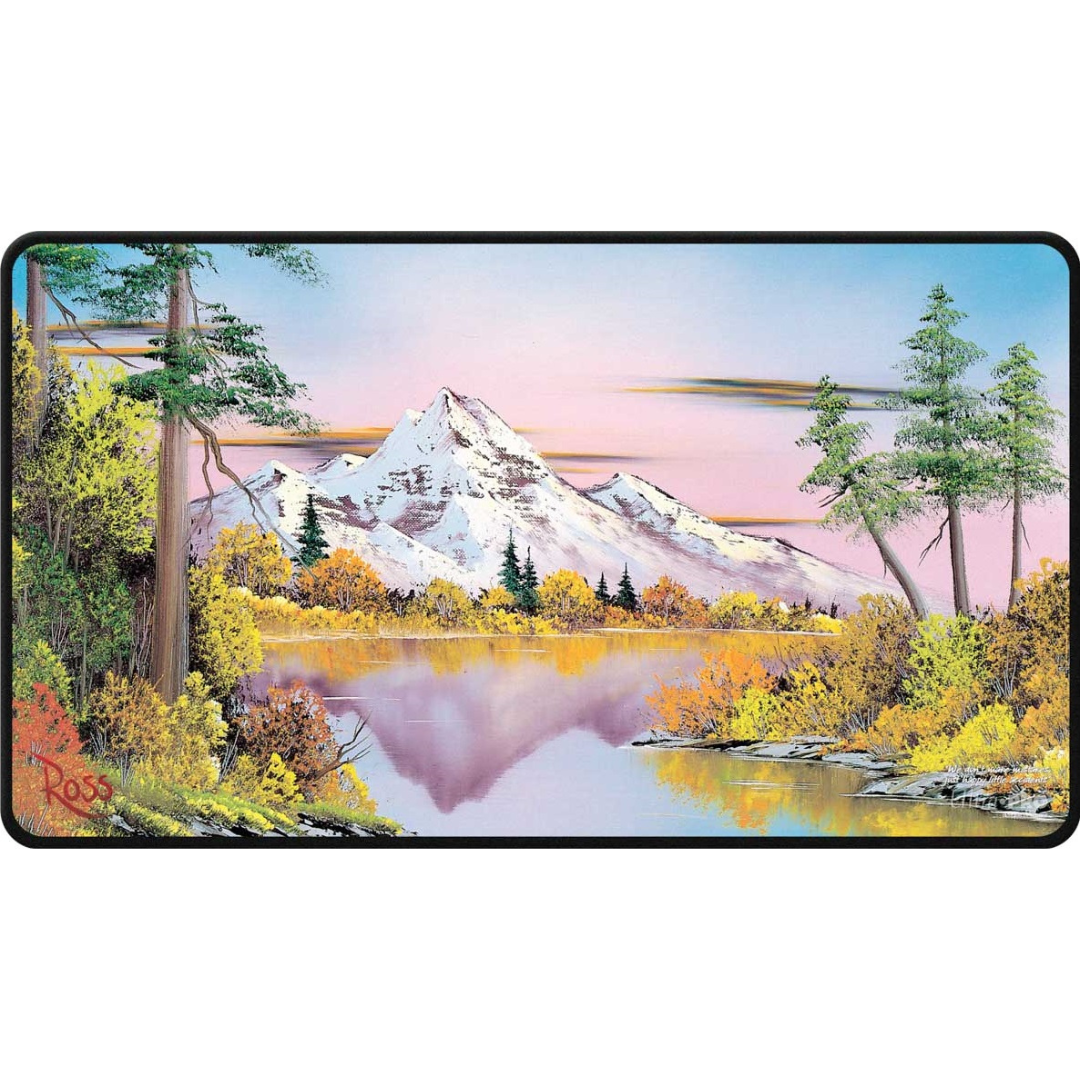 Ultra Pro - Playmat - Bob Ross - Mountain Retreat Black Stitched (PRE-ORDER FOR 2024-11-30)