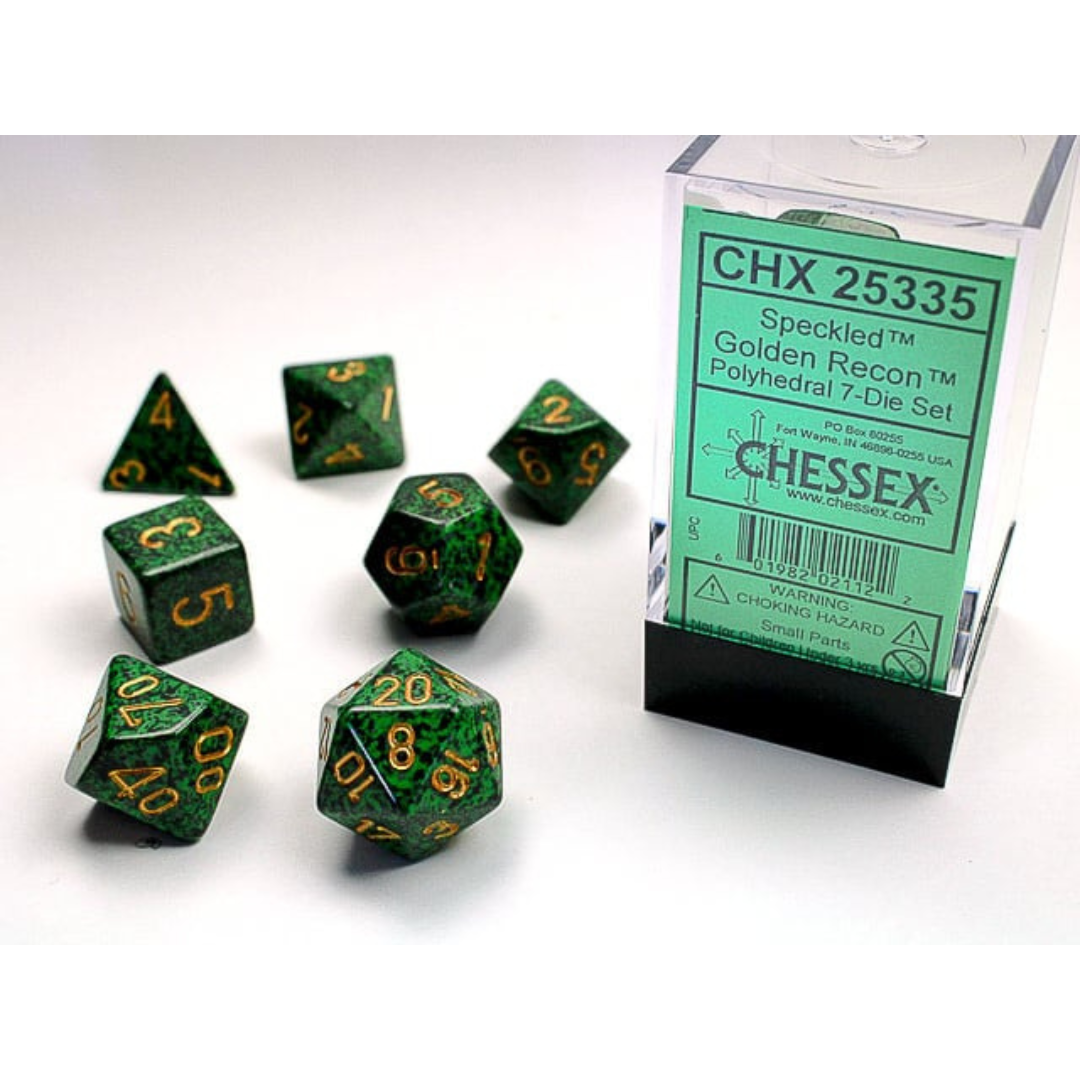 Chessex - 7PC - Speckled - Golden Recon/ Gold Numbers