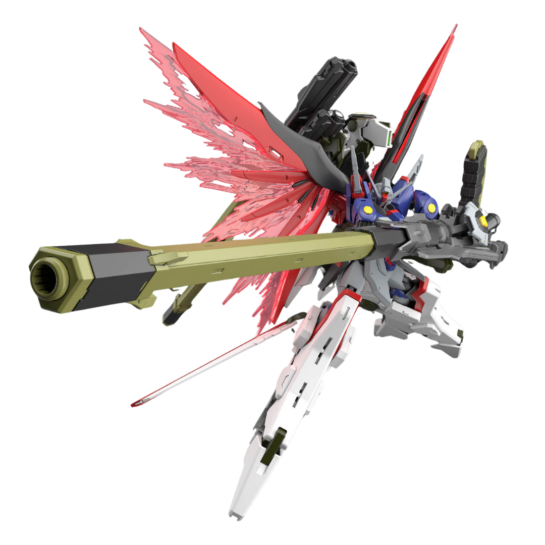 Bandai HG Destiny Gundam SpecII + Zeus Silhouette model kit featuring dynamic articulation and design inspired by Gundam SEED Freedom.