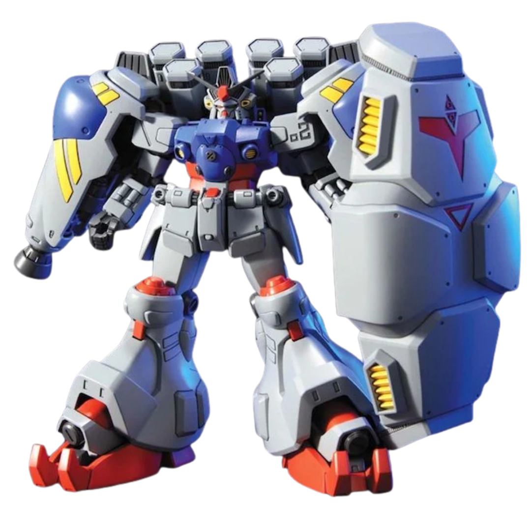 Bandai HGUC 1/144 Gundam GP02A Type-MLRS Physalis Gunpla model kit with missile launcher and radiator shield
